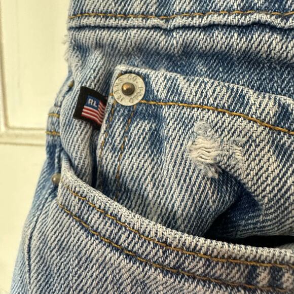 Ralph Lauren Cut Off Denim Shorts Womens Size 4 Mid Rise Blue Polo Jeans Company - Picture 4 of 7